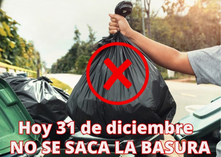 Hoy miércoles día 31 (Nochevieja), no se saca la basura en Abarán