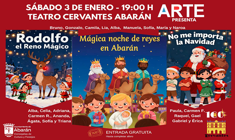 El Arte de los más pequeños llega al teatro Cervantes de Abarán por partida triple