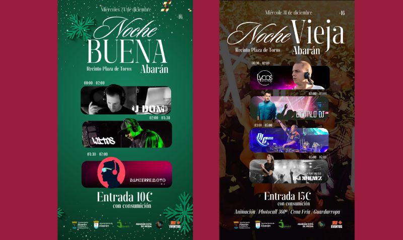 Abarán despedirá el año con dos grandes fiestas en Nochebuena y Nochevieja